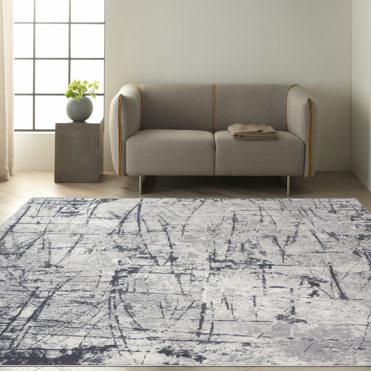 Calvin Klein Vapour Ivory/Grey Rug Andersons of Inverurie