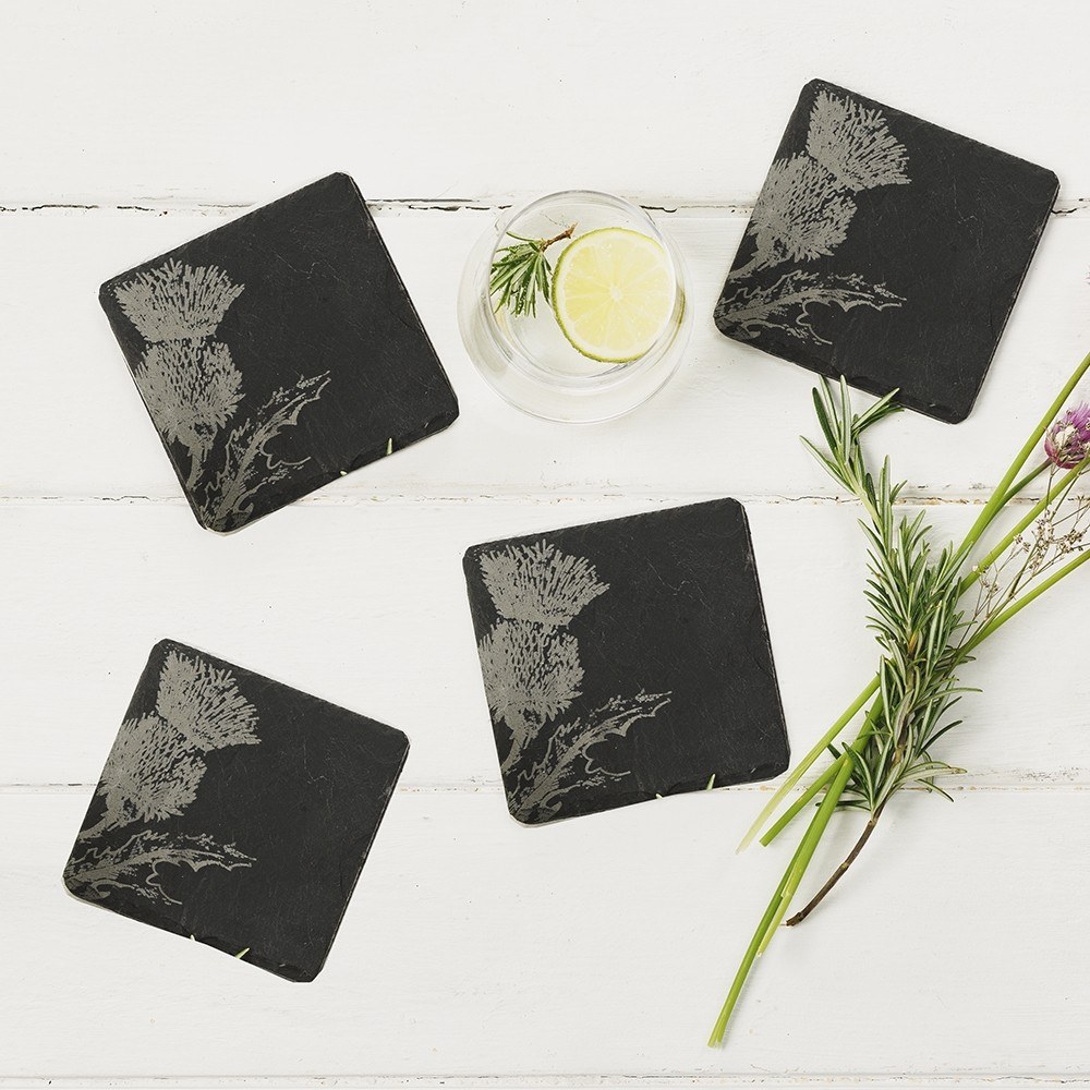 Designed Slate Drink Coasters Andersons of Inverurie